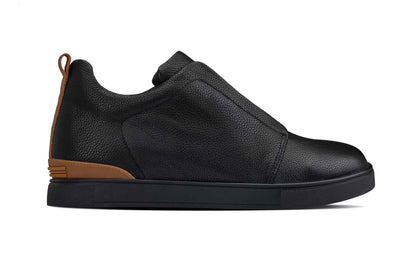 CALTO - J1931  - 2.6 Inches Taller (Black/Black Sole) - Slip-On Snoafers Tallmenshoes.com
