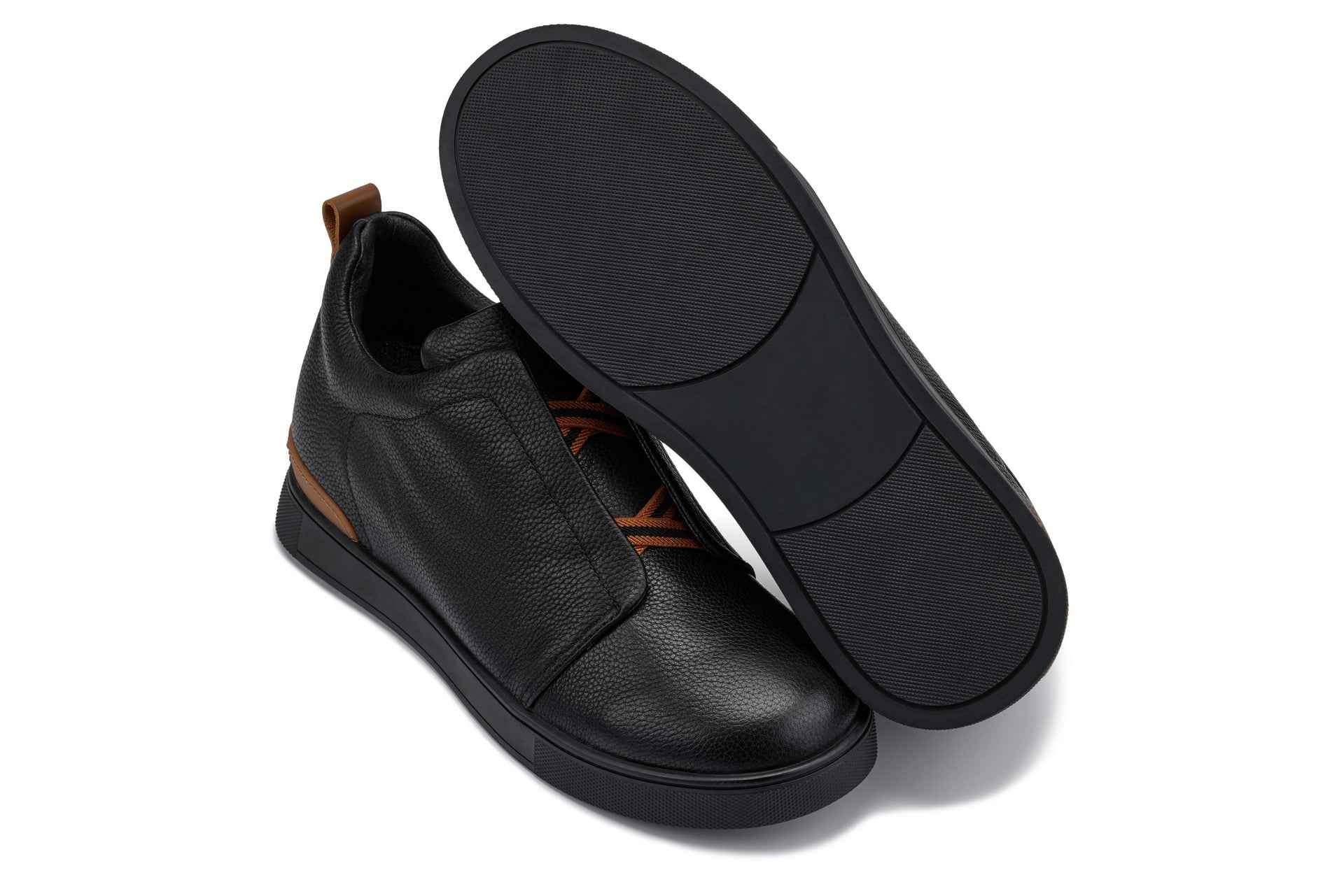 CALTO - J1931  - 2.6 Inches Taller (Black/Black Sole) - Slip-On Snoafers Tallmenshoes.com