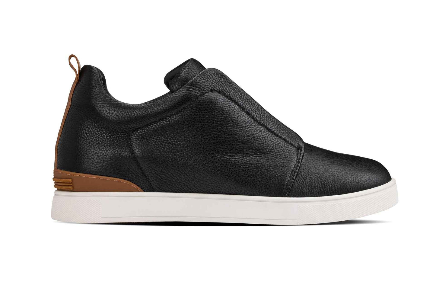 CALTO - J1932  - 2.6 Inches Taller (Black/White Sole) - Slip-On Snoafers Tallmenshoes.com