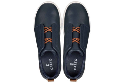 CALTO - J1934  - 2.6 Inches Taller (Navy) - Slip-On Snoafers