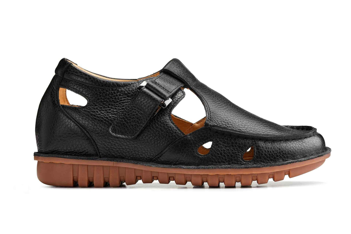 CALTO - K0751 - 2.8 Inches Taller (Black) - Lightweight Casual Fisherman Sandal Tallmenshoes.com