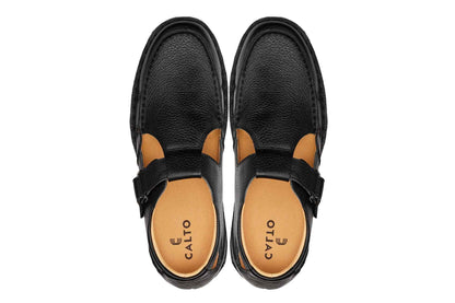 CALTO - K0751 - 2.8 Inches Taller (Black) - Lightweight Casual Fisherman Sandal Tallmenshoes.com