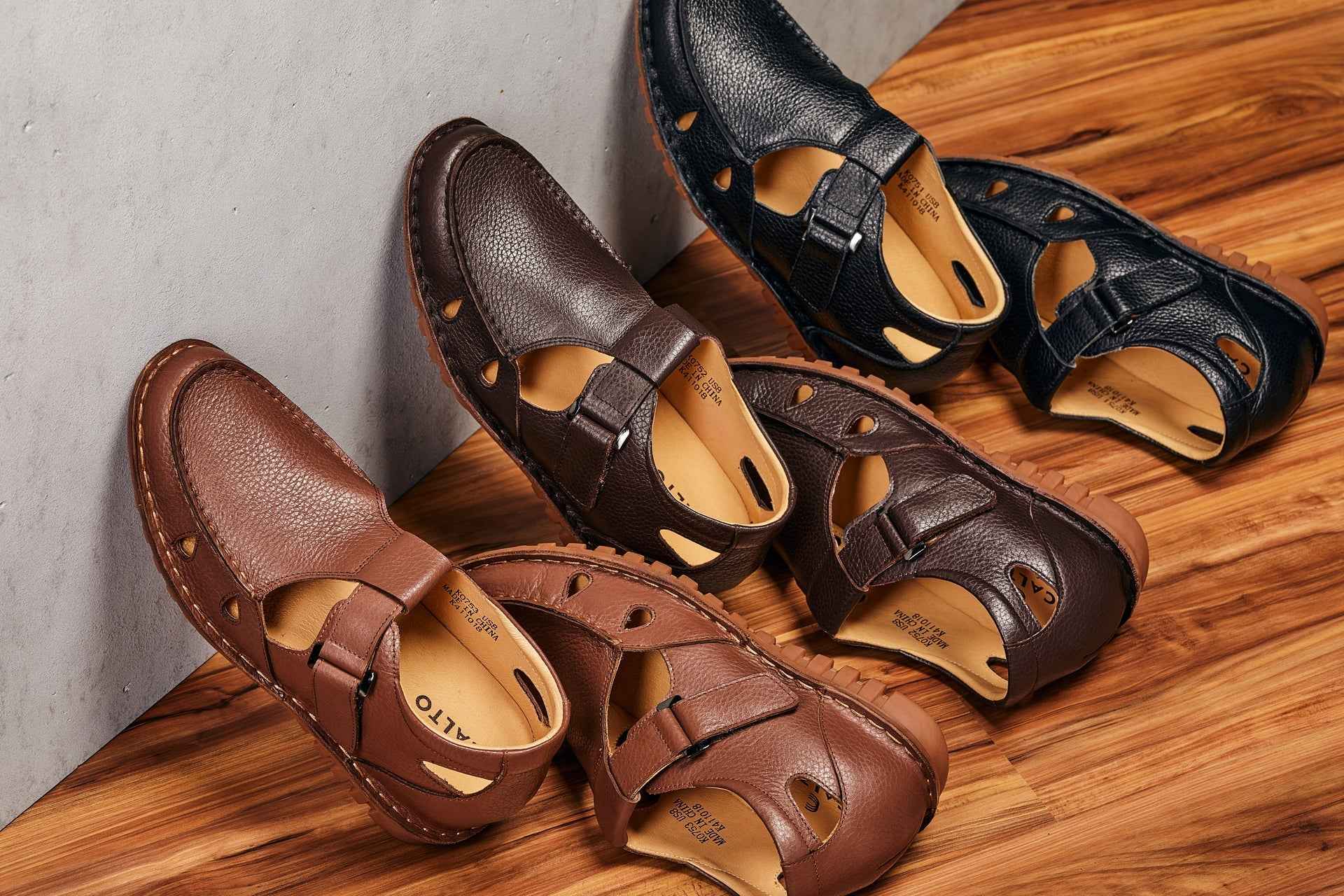 CALTO - K0751 - 2.8 Inches Taller (Black) - Lightweight Casual Fisherman Sandal Tallmenshoes.com
