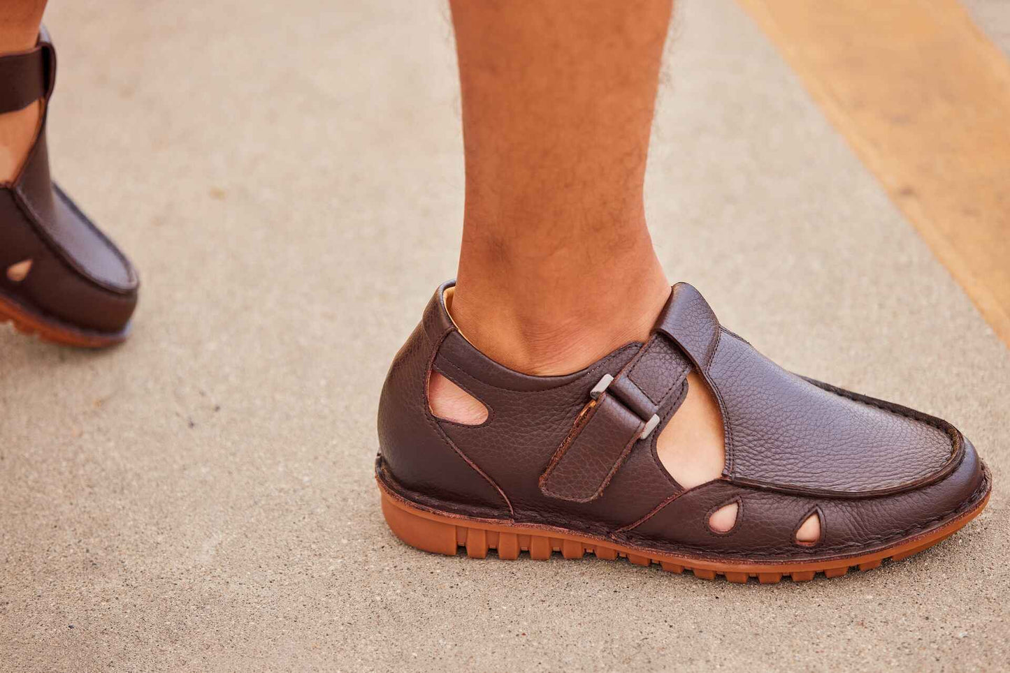 CALTO - K0752 - 2.8 Inches Taller (Coffee Brown) - Lightweight Casual Fisherman Sandal Tallmenshoes.com