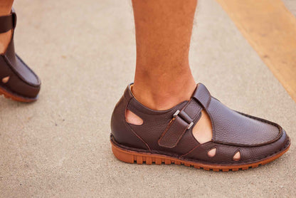 CALTO - K0752 - 2.8 Inches Taller (Coffee Brown) - Lightweight Casual Fisherman Sandal Tallmenshoes.com