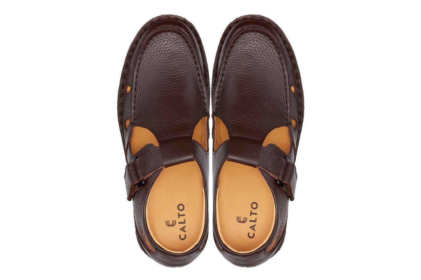 CALTO - K0752 - 2.8 Inches Taller (Coffee Brown) - Lightweight Casual Fisherman Sandal Tallmenshoes.com