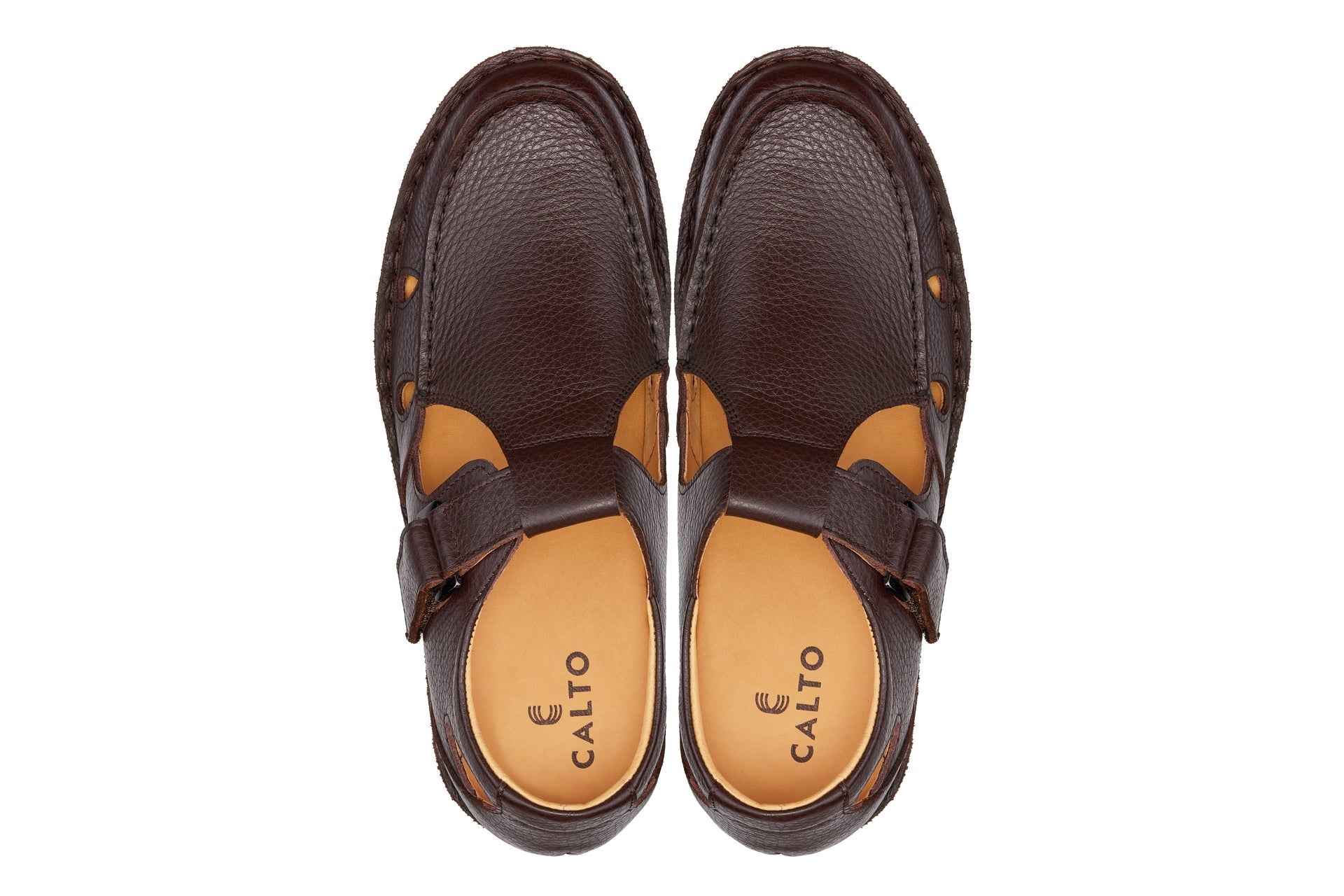 CALTO - K0752 - 2.8 Inches Taller (Coffee Brown) - Lightweight Casual Fisherman Sandal Tallmenshoes.com