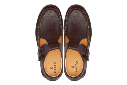 CALTO - K0752 - 2.8 Inches Taller (Coffee Brown) - Lightweight Casual Fisherman Sandal Tallmenshoes.com