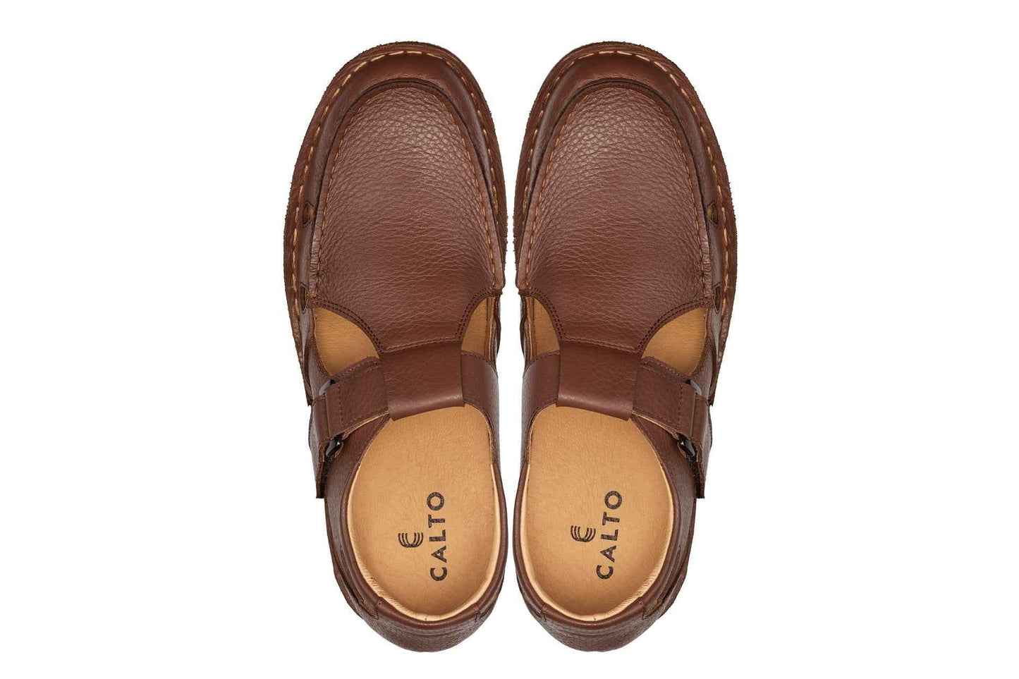 CALTO - K0753 - 2.8 Inches Taller (Camel Brown) - Lightweight Casual Fisherman Sandal Tallmenshoes.com