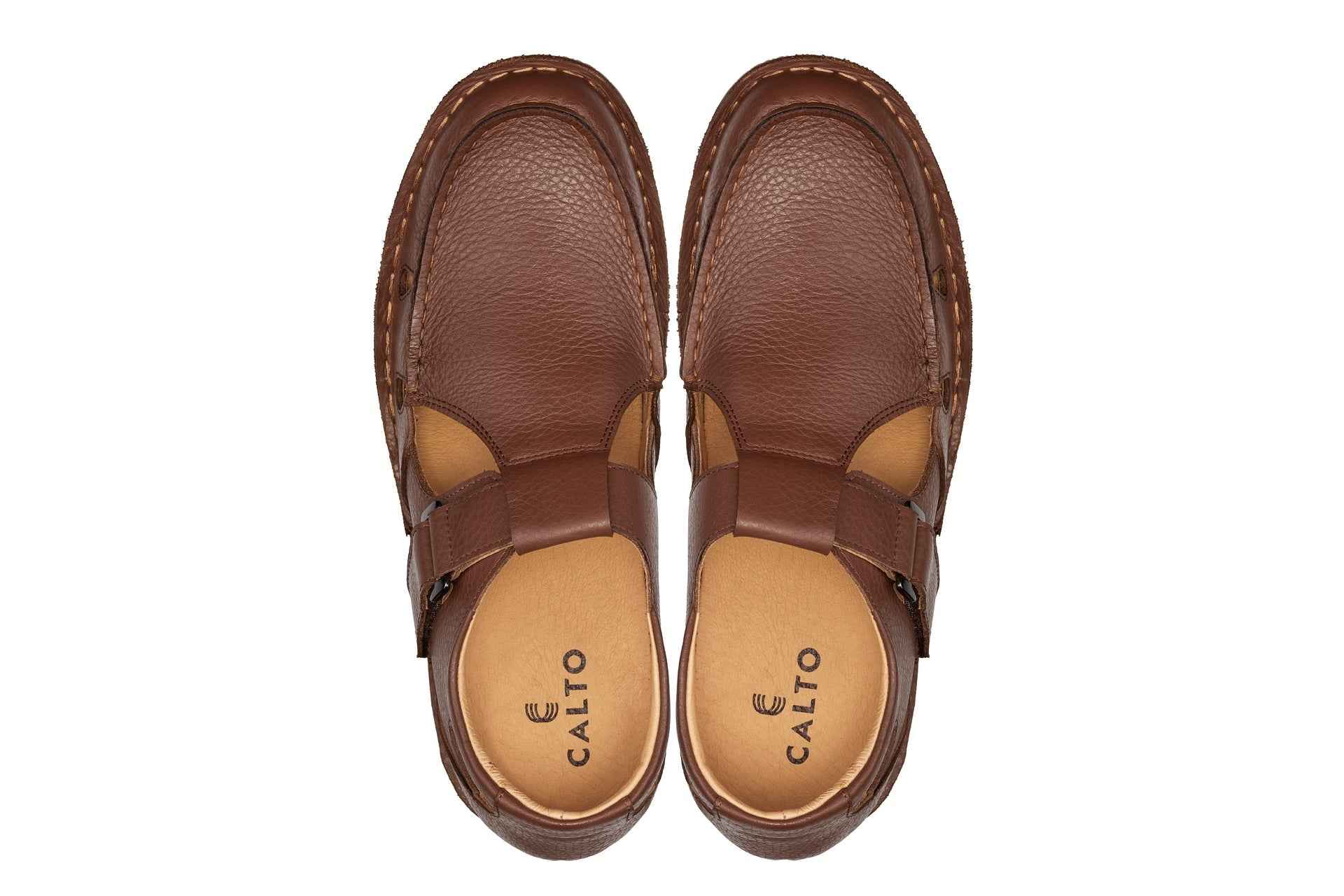 CALTO - K0753 - 2.8 Inches Taller (Camel Brown) - Lightweight Casual Fisherman Sandal Tallmenshoes.com