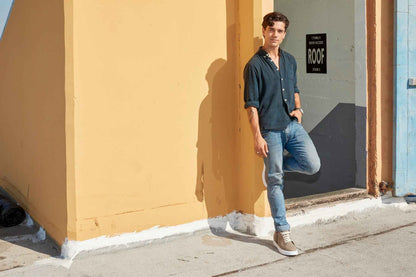 CALTO - K1550 - 2.8 Inches Taller (Nubuck Grey) - Lace Up Casual Sneakers Tallmenshoes.com