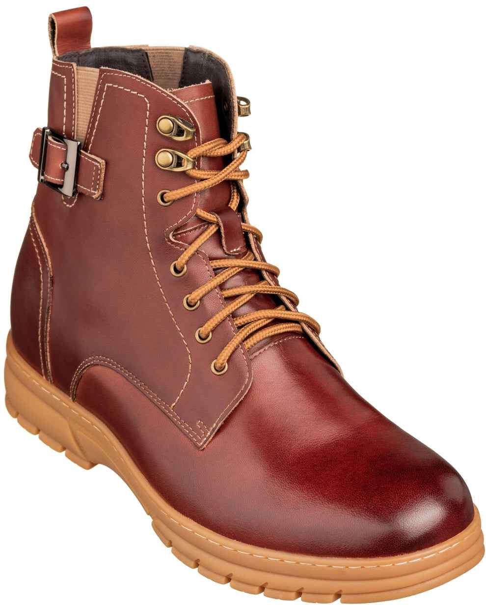 TOTO - K16206 - 2.8 Inches Taller (Cordovan Dark Brown) - High Top Boots Tallmenshoes.com