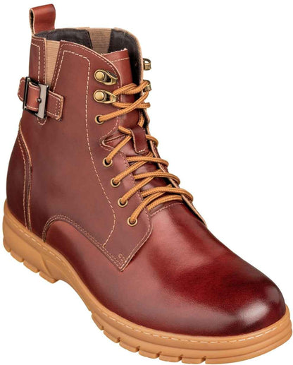 TOTO - K16206 - 2.8 Inches Taller (Cordovan Dark Brown) - High Top Boots Tallmenshoes.com