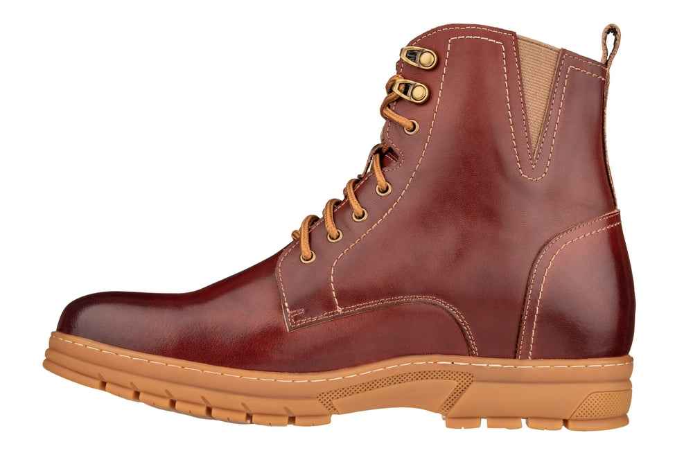 TOTO - K16206 - 2.8 Inches Taller (Cordovan Dark Brown) - High Top Boots Tallmenshoes.com