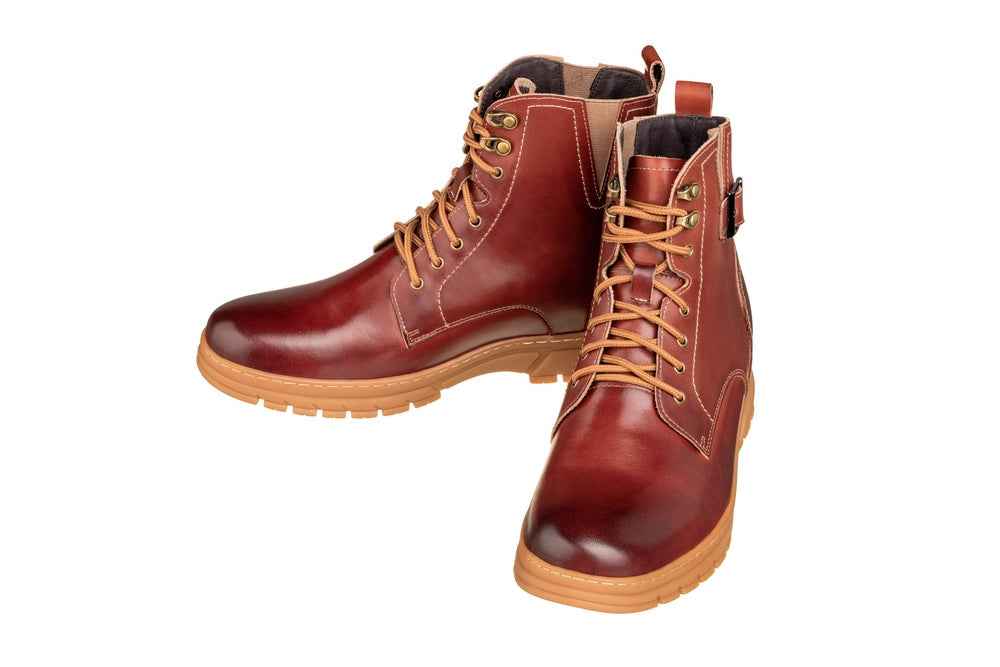 TOTO - K16206 - 2.8 Inches Taller (Cordovan Dark Brown) - High Top Boots Tallmenshoes.com