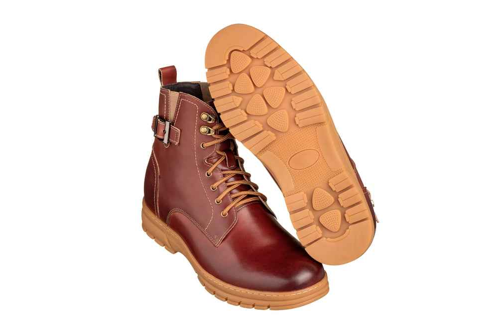 TOTO - K16206 - 2.8 Inches Taller (Cordovan Dark Brown) - High Top Boots Tallmenshoes.com