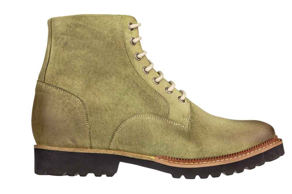 CALTO - K24402 - 3 Inches Taller (Olive) - Casual Zipper Boots Tallmenshoes.com