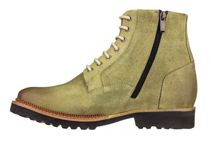 CALTO - K24402 - 3 Inches Taller (Olive) - Casual Zipper Boots Tallmenshoes.com