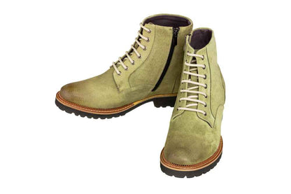 CALTO - K24402 - 3 Inches Taller (Olive) - Casual Zipper Boots Tallmenshoes.com
