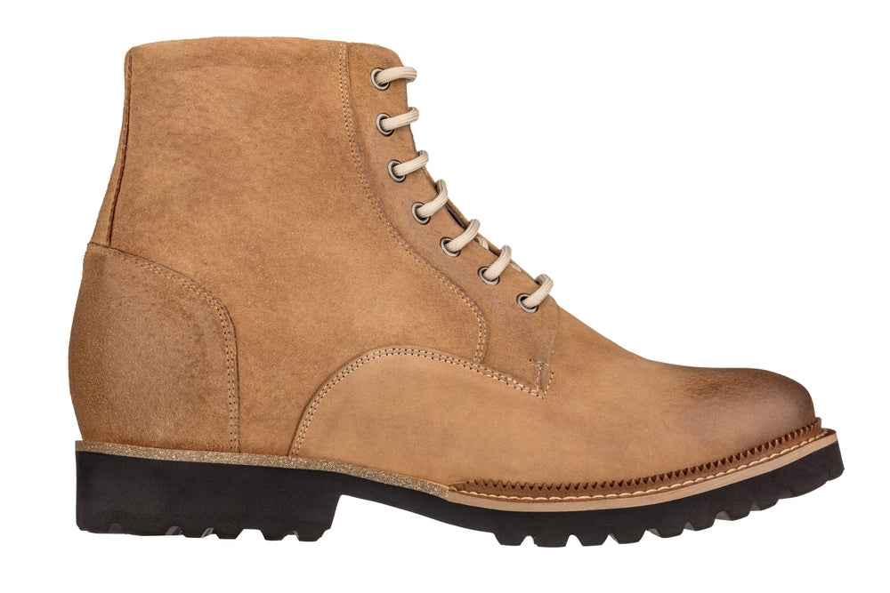 CALTO - K24403 - 3 Inches Taller (Brown) - Casual Zipper Boots Tallmenshoes.com