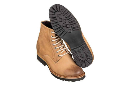 CALTO - K24403 - 3 Inches Taller (Brown) - Casual Zipper Boots Tallmenshoes.com