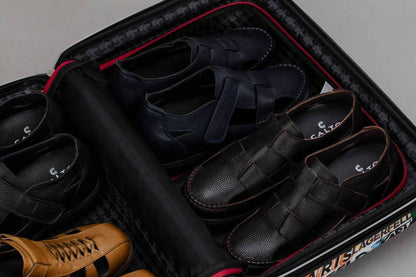 CALTO - K2661 - 3.2 Inches Taller (Black) - Casual Fisherman Sandal Tallmenshoes.com