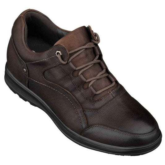 CALTO - K3045 - 2.8 Inches Taller (Dark Brown) - Lace Up Casual Walker - Lightweight Tallmenshoes.com