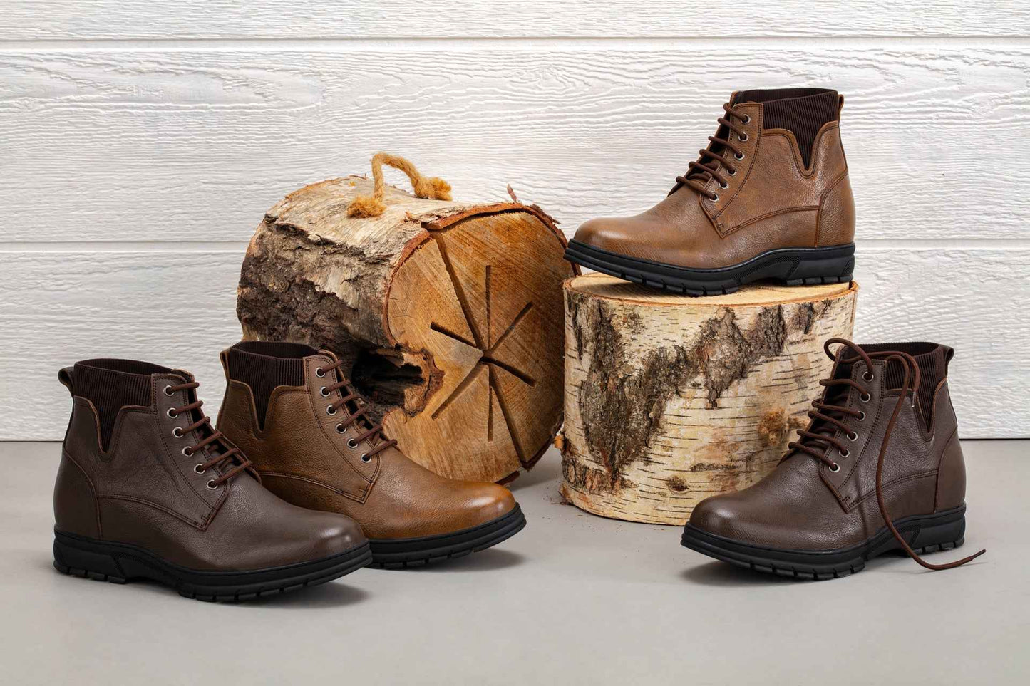 TOTO - K84016 - 2.8 Inches Taller (Chocolate Brown) - High Top Work Boots Tallmenshoes.com