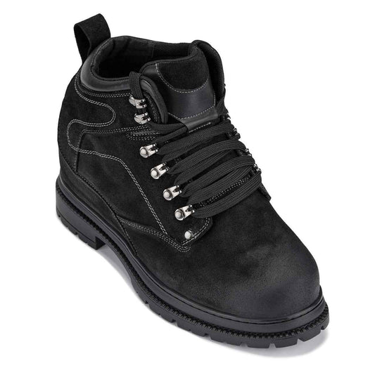 CALDEN 5.2" Taller Black Nubuck Height-Increasing Boots K881802 Tallmenshoes.com