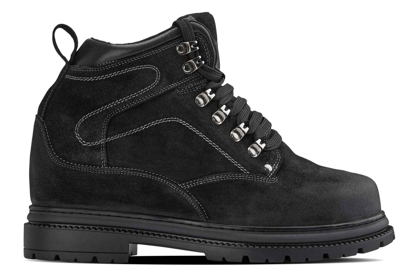 CALDEN 5.2" Taller Black Nubuck Height-Increasing Boots K881802 Tallmenshoes.com