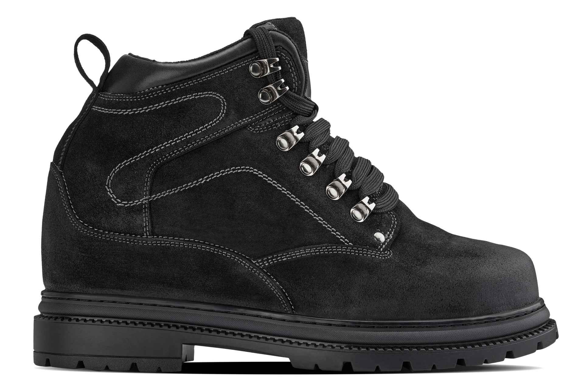 CALDEN 5.2" Taller Black Nubuck Height-Increasing Boots K881802 Tallmenshoes.com