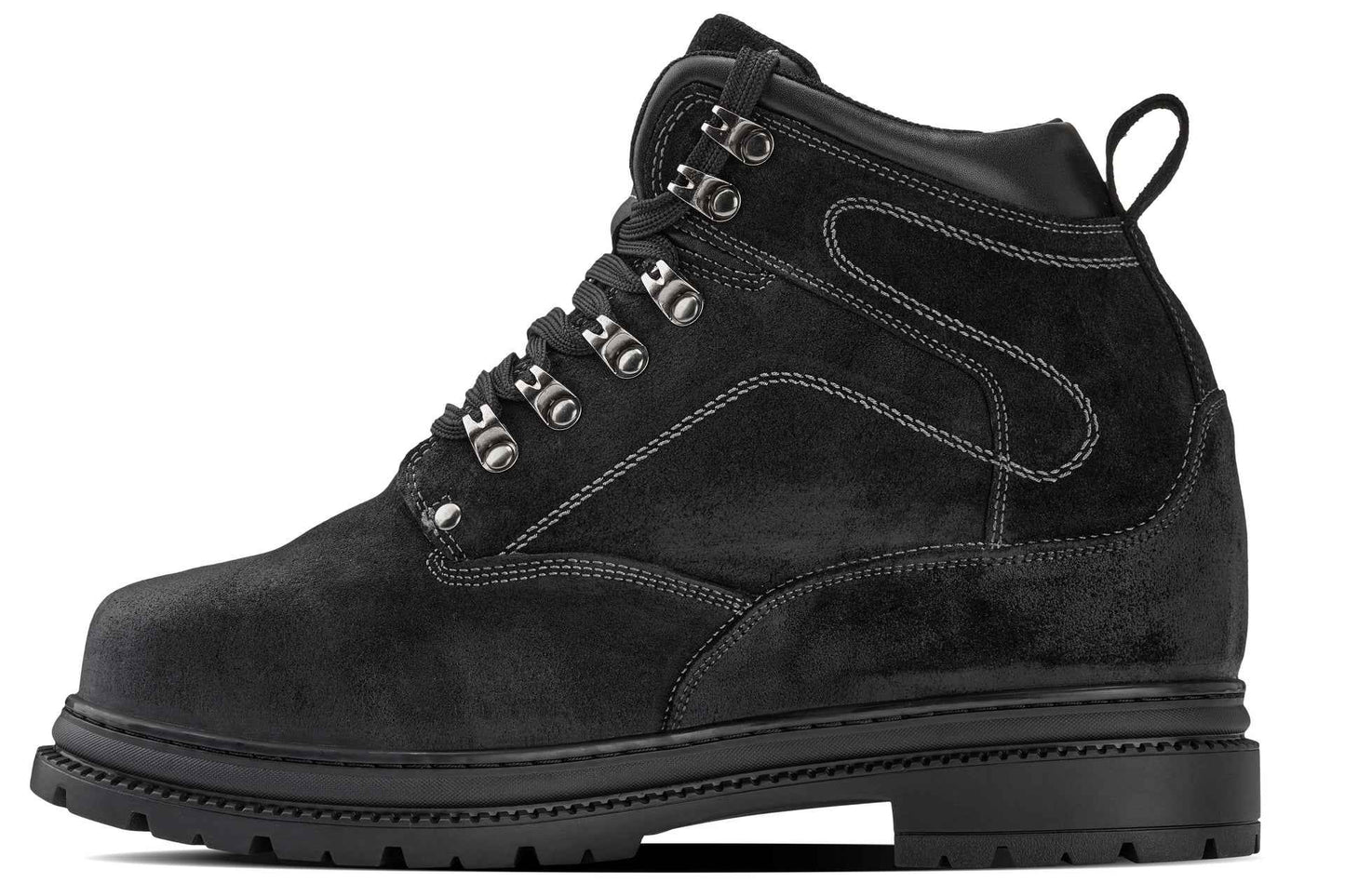 CALDEN 5.2" Taller Black Nubuck Height-Increasing Boots K881802 Tallmenshoes.com
