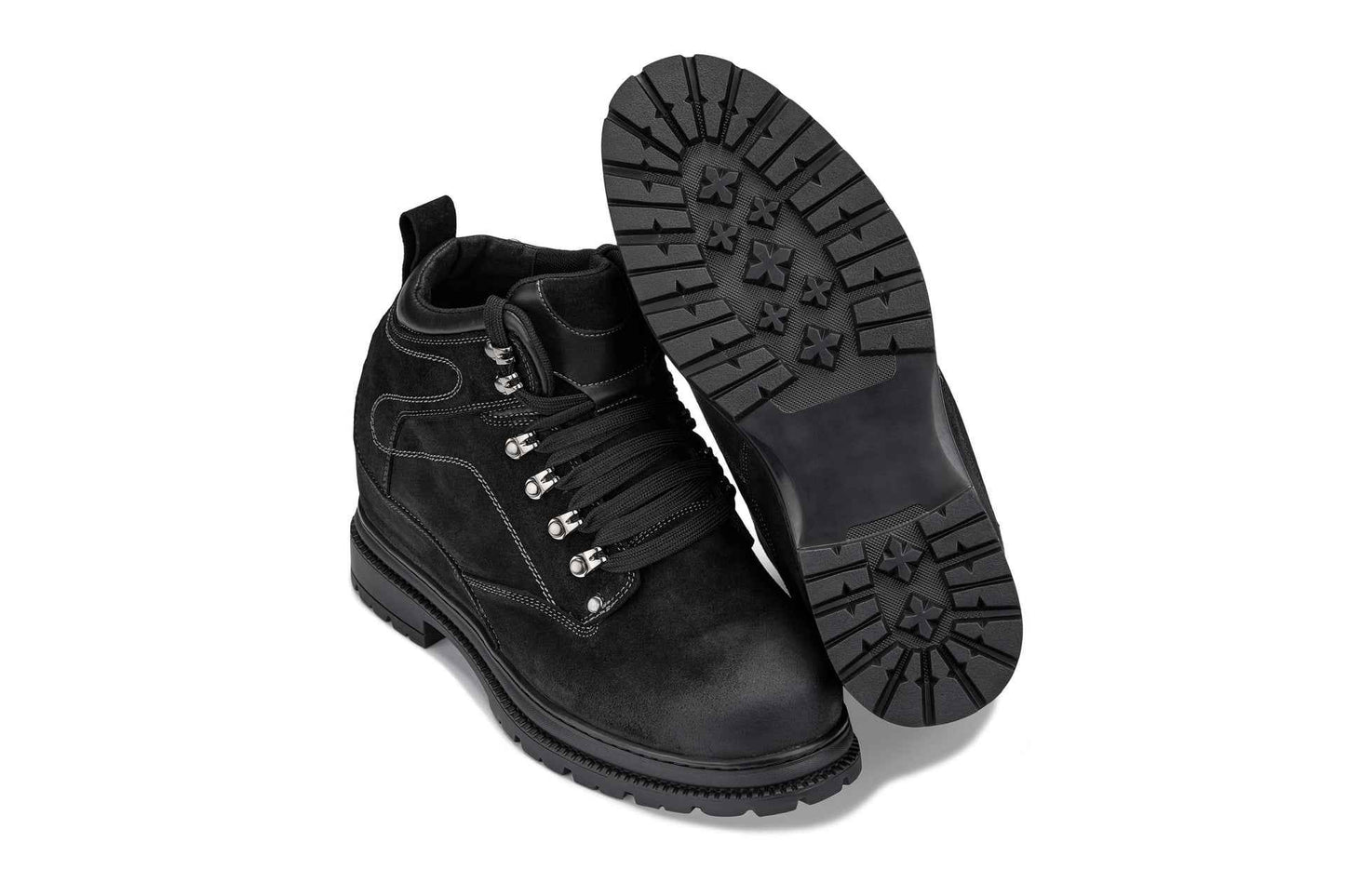 CALDEN 5.2" Taller Black Nubuck Height-Increasing Boots K881802 Tallmenshoes.com