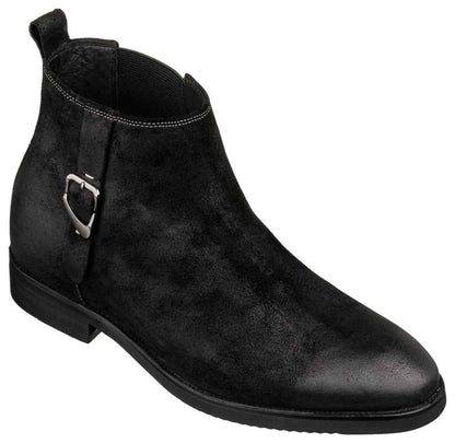 TOTO - K92081 - 3 Inches Taller (Nubuck Black) - Chelsea Ankle Boots Tallmenshoes.com