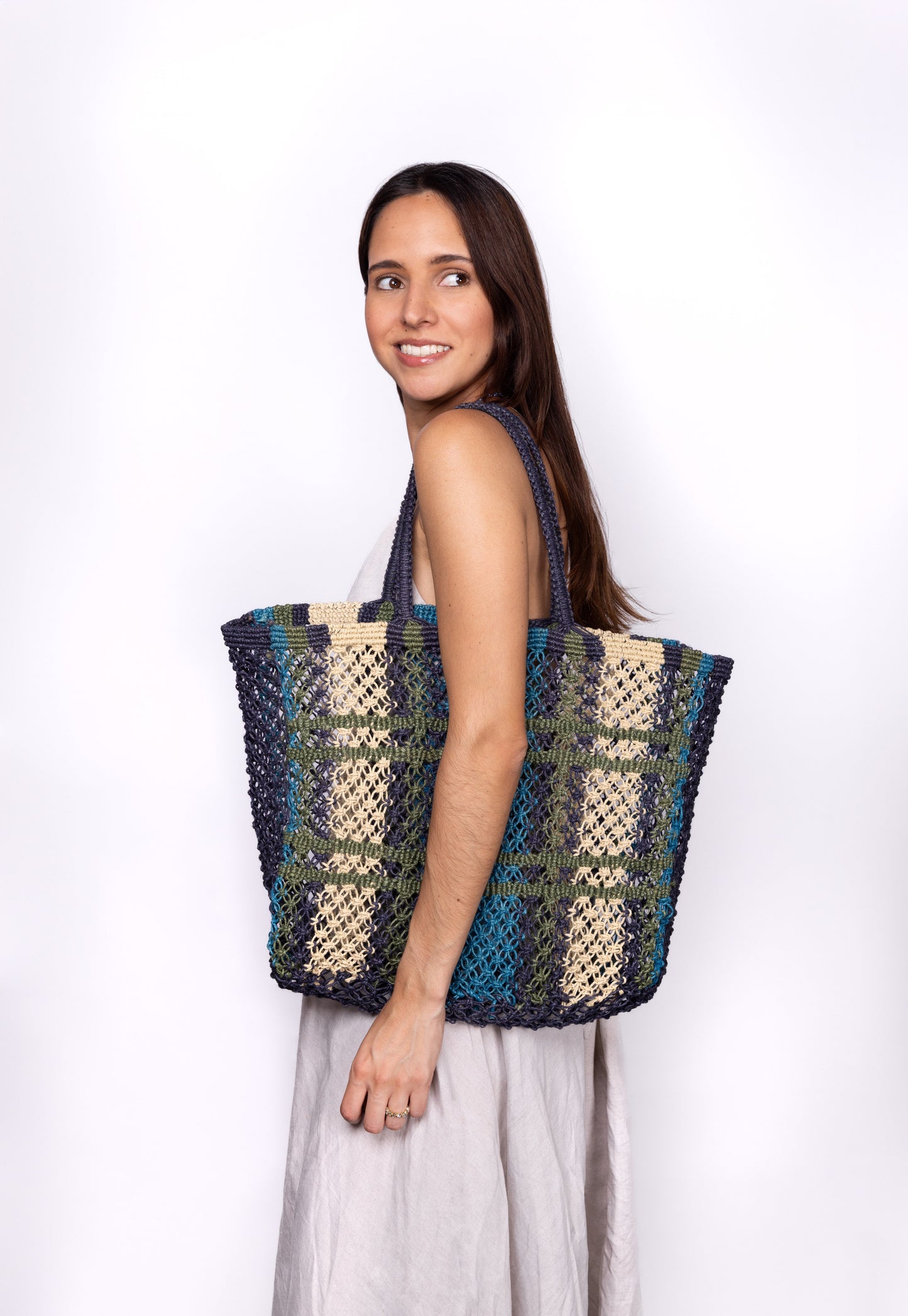 Kulu Woven Jute Tote Tin Marin Brand