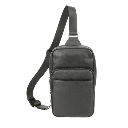 Black Pebbled Full-Grain Leather Sling Bag for Men – Crossbody Travel & Everyday Carry MiamiLeathers.com