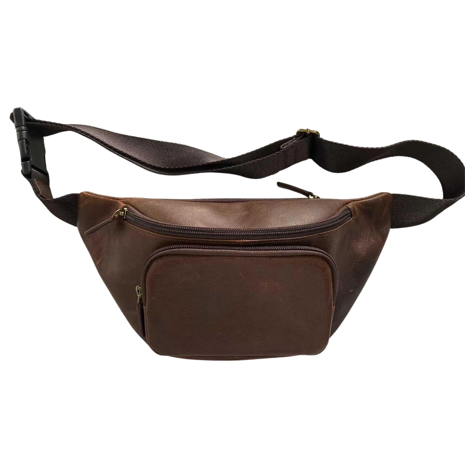 Cambridge Full-Grain Leather Waist Pack / Leather Waist Bag MiamiLeathers.com
