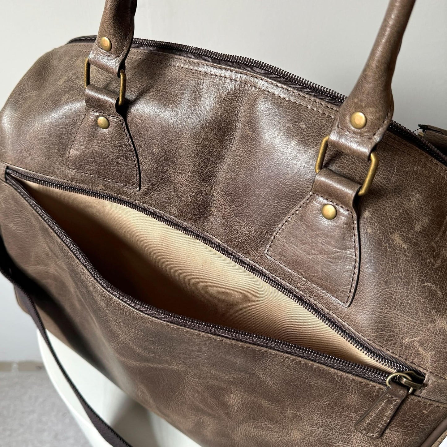 Crazy Horse Leather Weekender Travel Bag MiamiLeathers.com