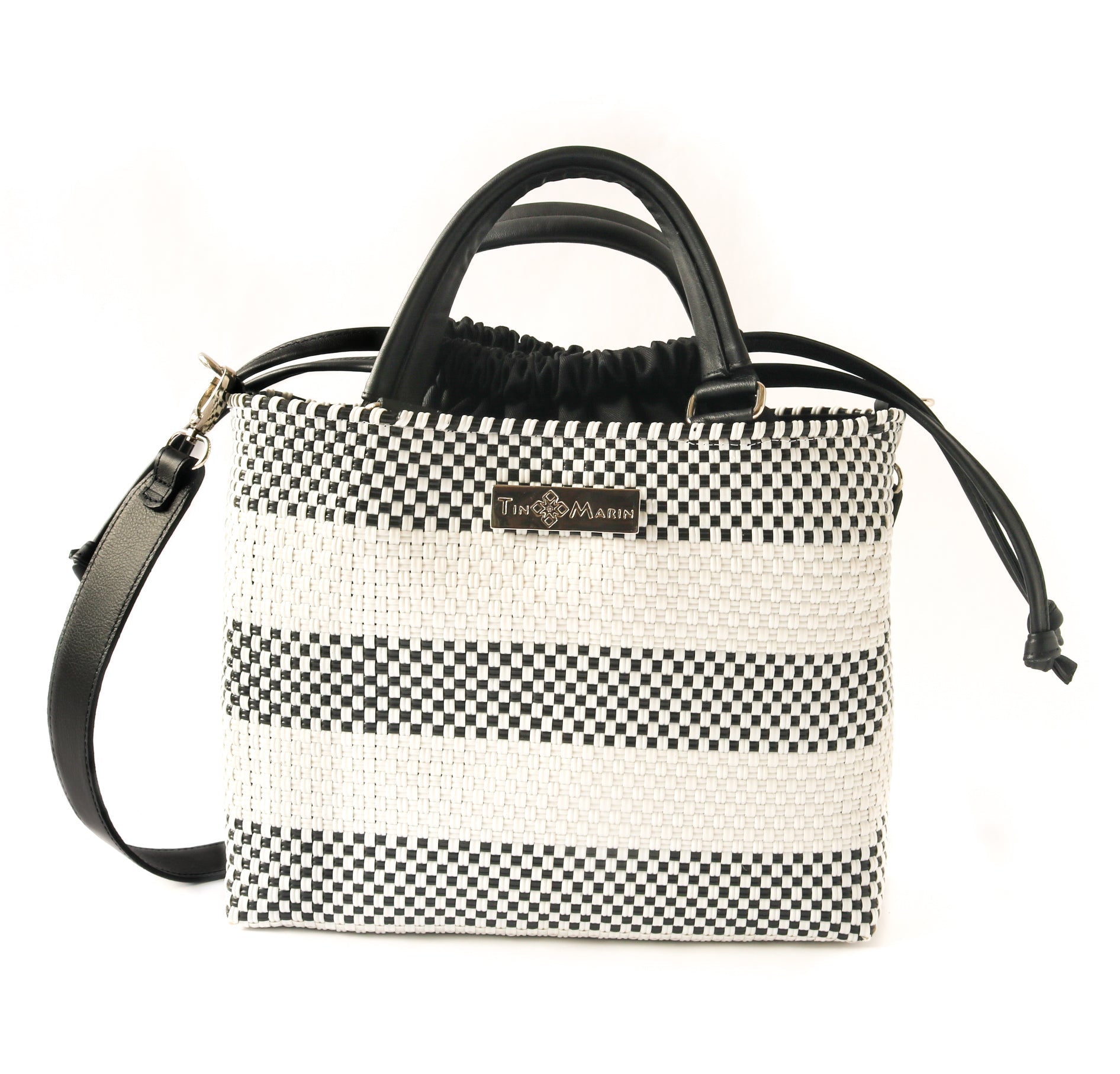 Lolo Medium Woven Crossbody Drawstring Bag Tin Marin Brand