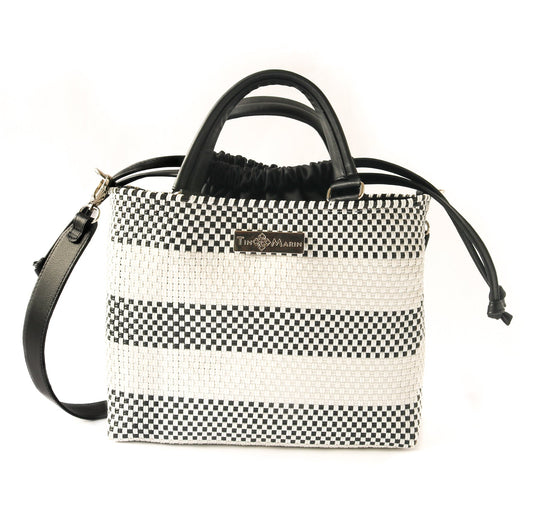 Lolo Medium Woven Crossbody Drawstring Bag Tin Marin Brand