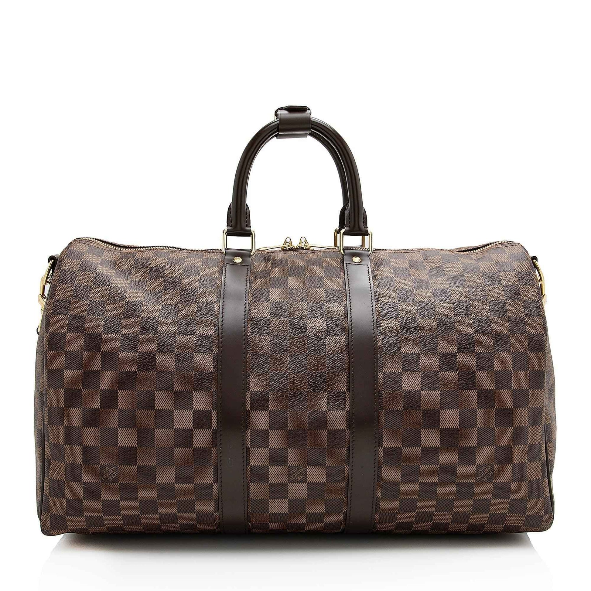 LV Damier Ebene Keepall Bandouliere 45 Duffel Bag