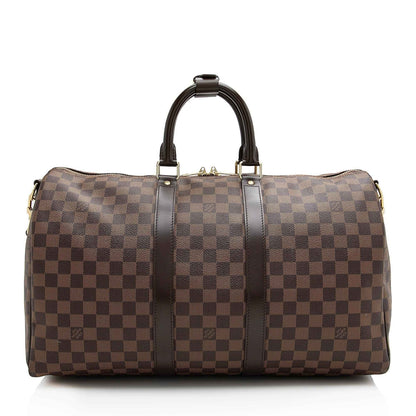 LV Damier Ebene Keepall Bandouliere 45 Duffel Bag