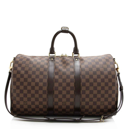 LV Damier Ebene Keepall Bandouliere 45 Duffel Bag