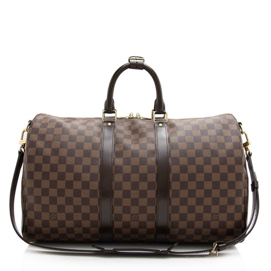 LV Damier Ebene Keepall Bandouliere 45 Duffel Bag