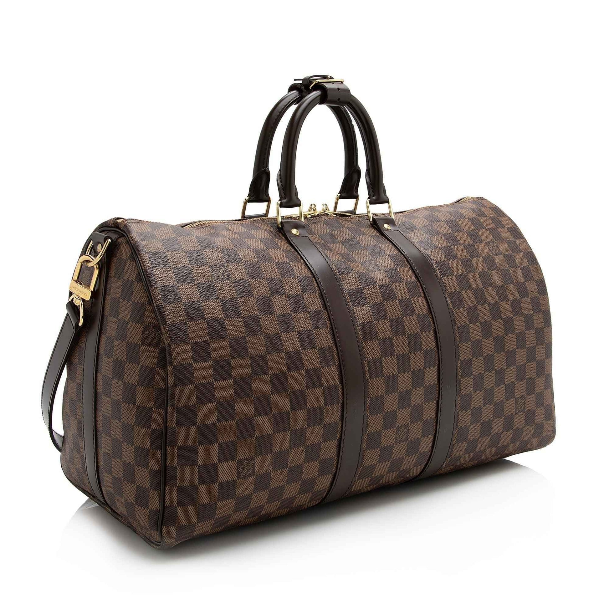 LV Damier Ebene Keepall Bandouliere 45 Duffel Bag