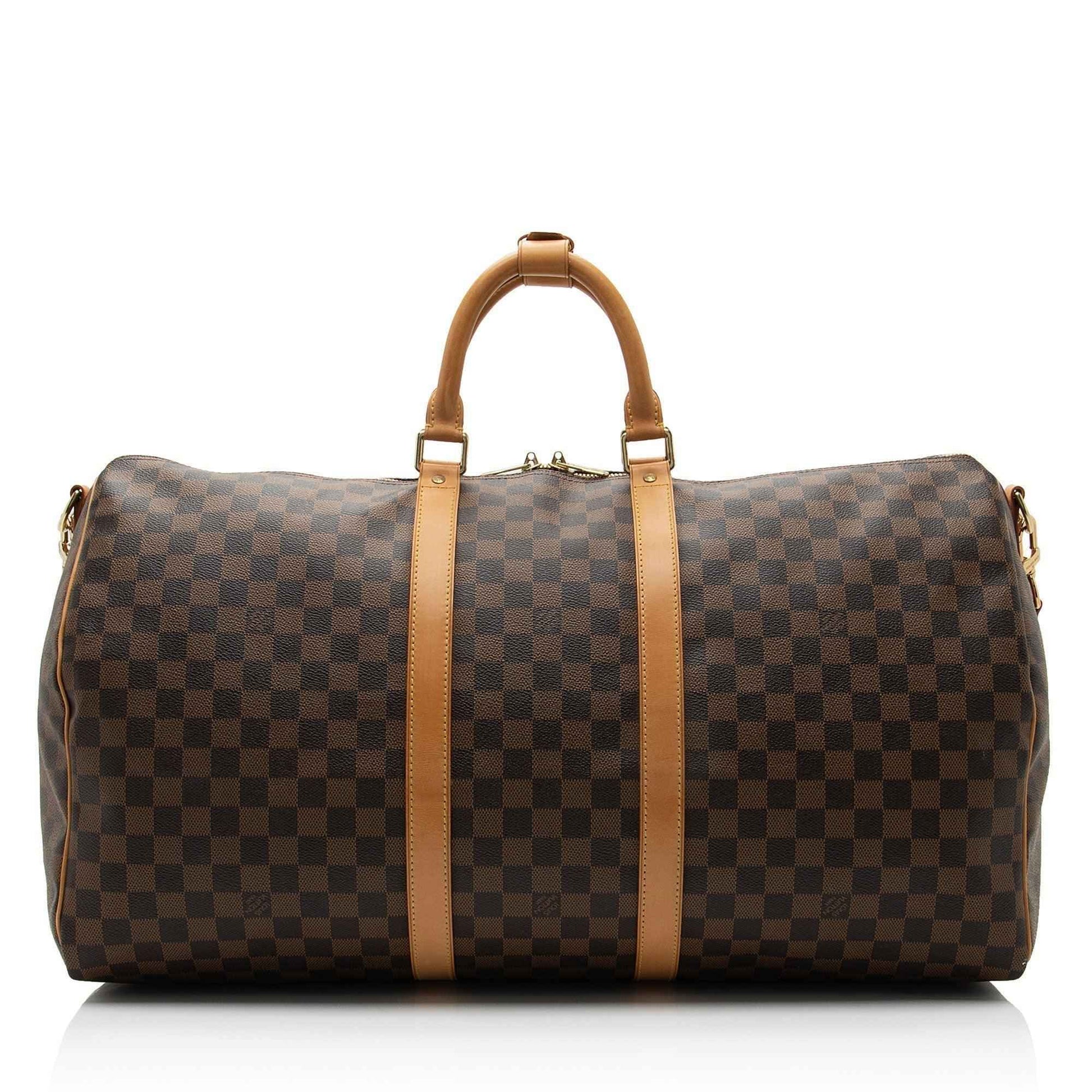 LV Damier Ebene Keepall Bandouliere 55 Duffle Bag