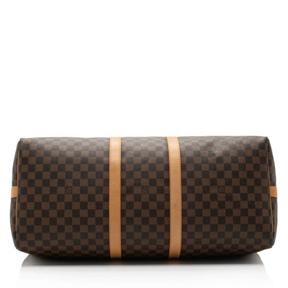 LV Damier Ebene Keepall Bandouliere 55 Duffle Bag