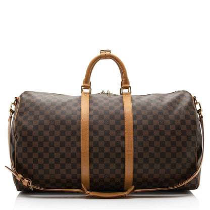 LV Damier Ebene Keepall Bandouliere 55 Duffle Bag