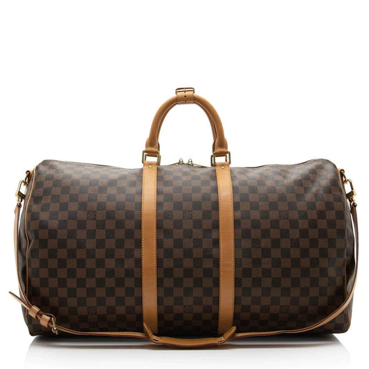 LV Damier Ebene Keepall Bandouliere 55 Duffle Bag