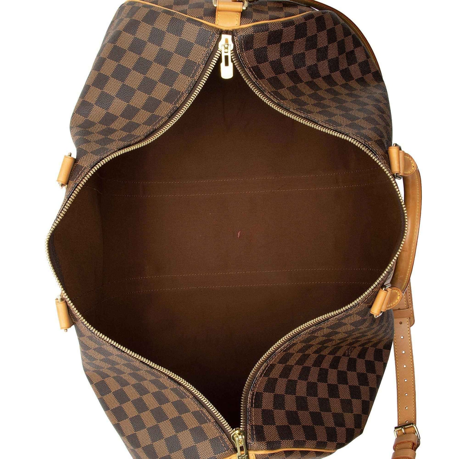 LV Damier Ebene Keepall Bandouliere 55 Duffle Bag